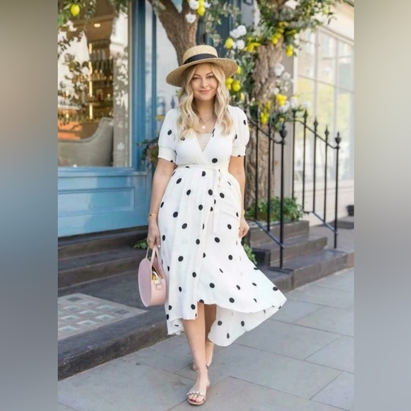 Anthropologie Maeve Breana Polka Dot Midi Dress Size 6 - Picture 2 of 14